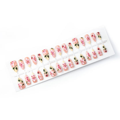 Floral Design Decorative Press-On Nail Set Acalora