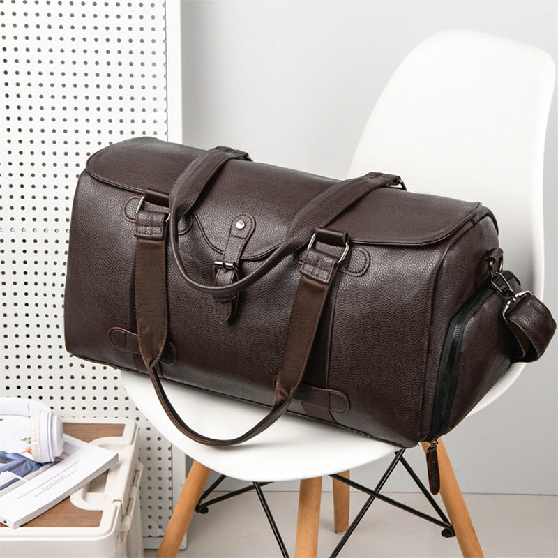 Premium Leather Weekender Duffel Bag Acalora