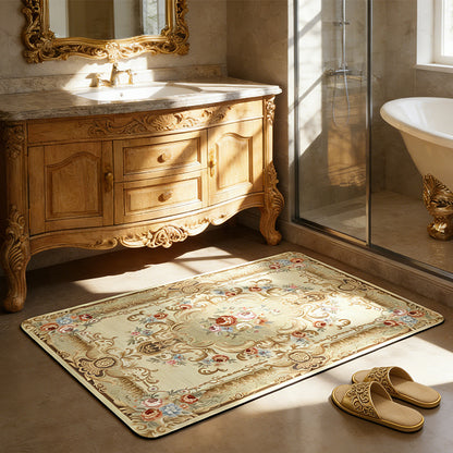 Elegant Vintage Floral Bath Mat Acalora