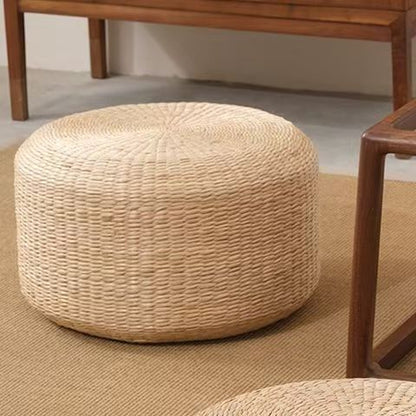 Handcrafted Natural Fiber Pouf Acalora