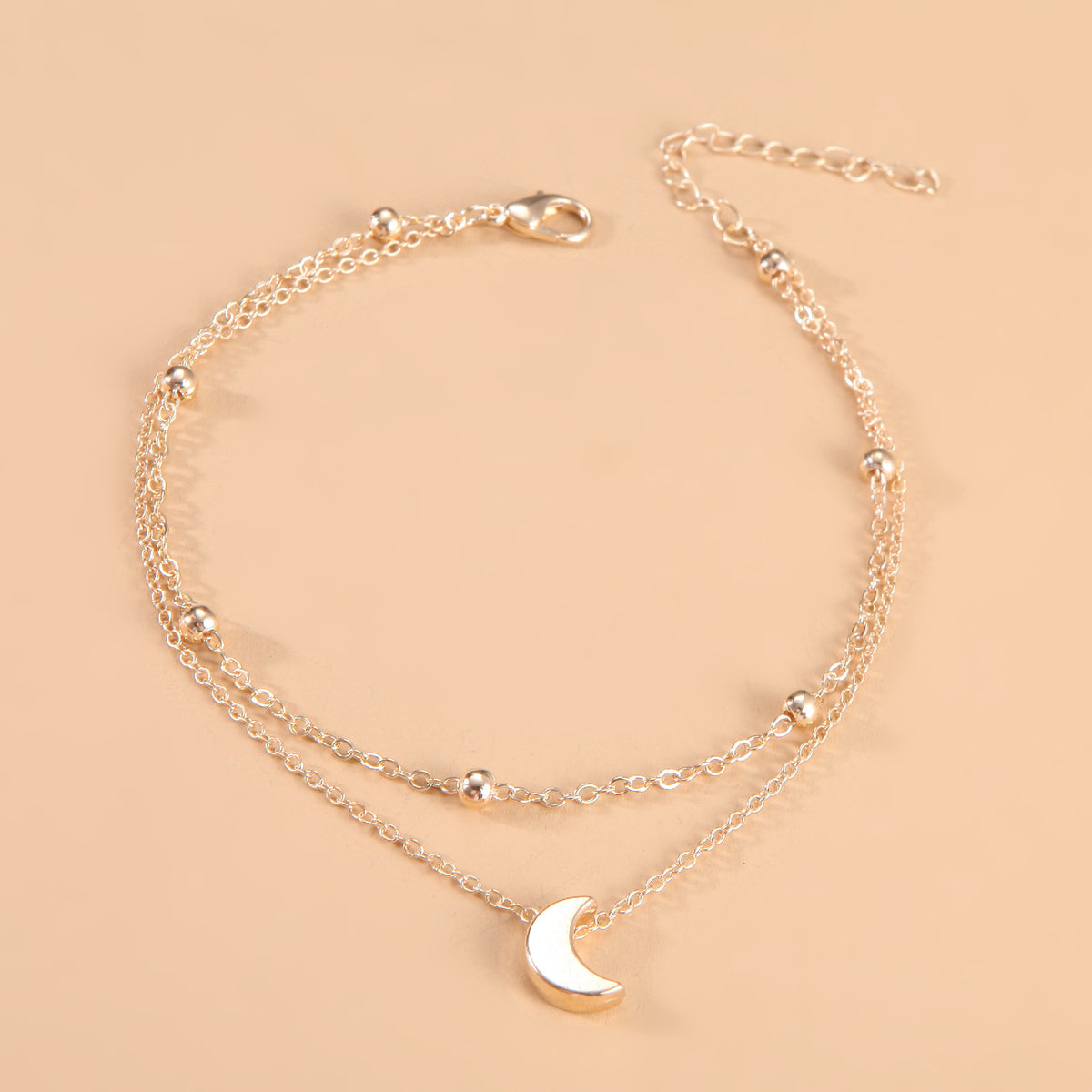 Celestial Moon Charm Anklet Acalora