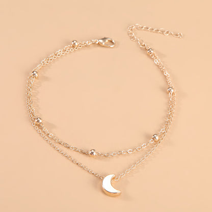 Celestial Moon Charm Anklet Acalora