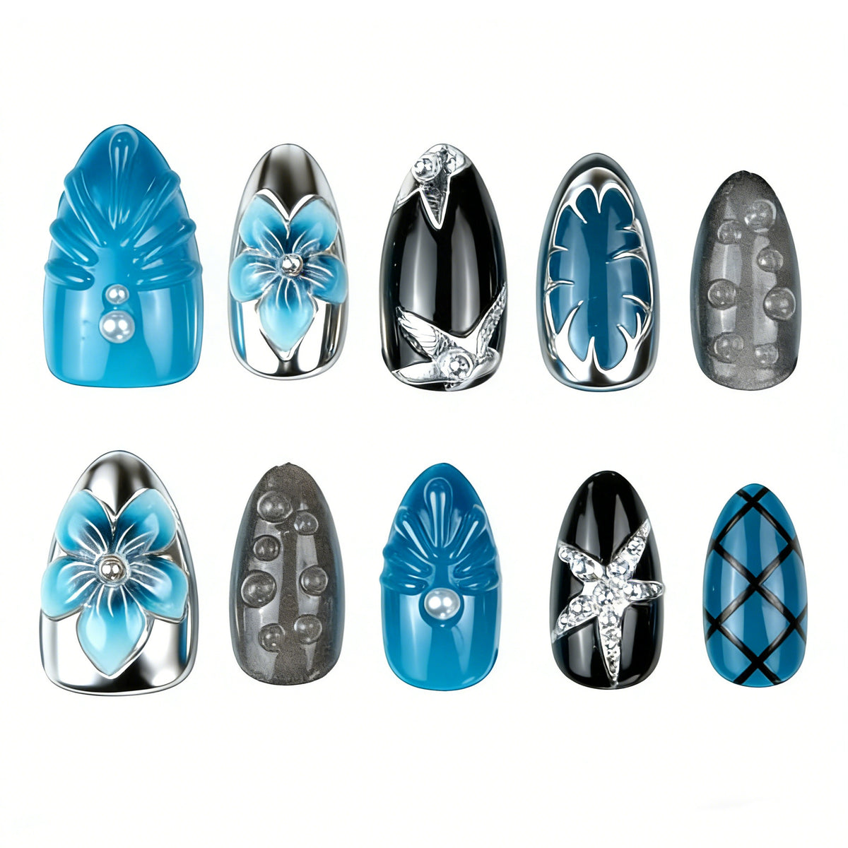 Artificial nail set with extravagant design Acalora