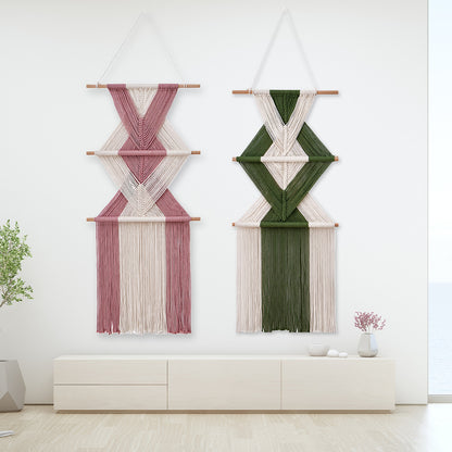 Macramé Wall Decor with Geometric Pattern Acalora