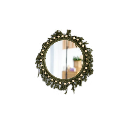 Beef mirror with macrame frame