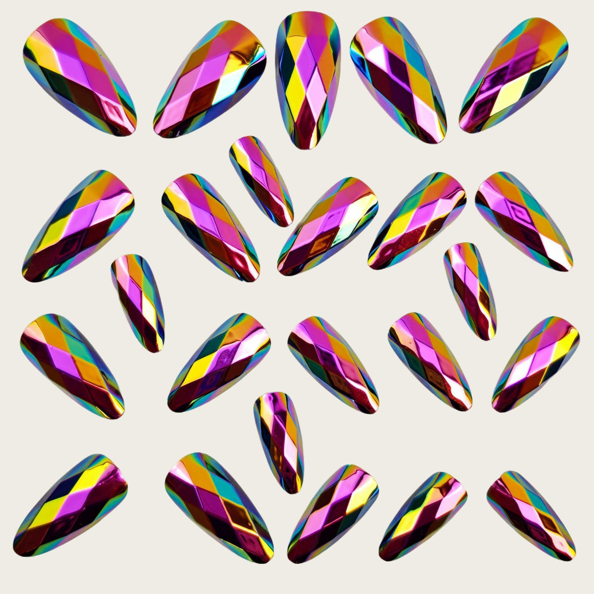 Artificial nails with elegant diamond patterns Acalora