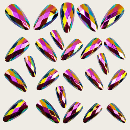 Artificial nails with elegant diamond patterns Acalora