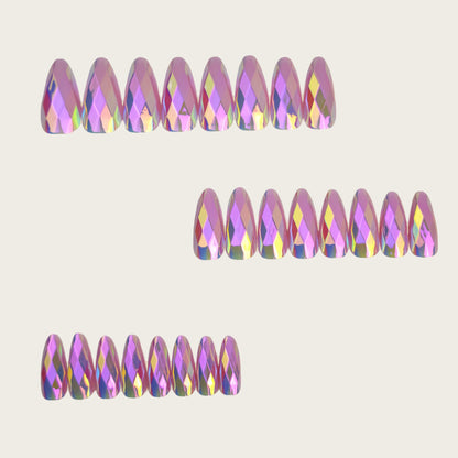 Artificial nails with geometric crystal design Acalora