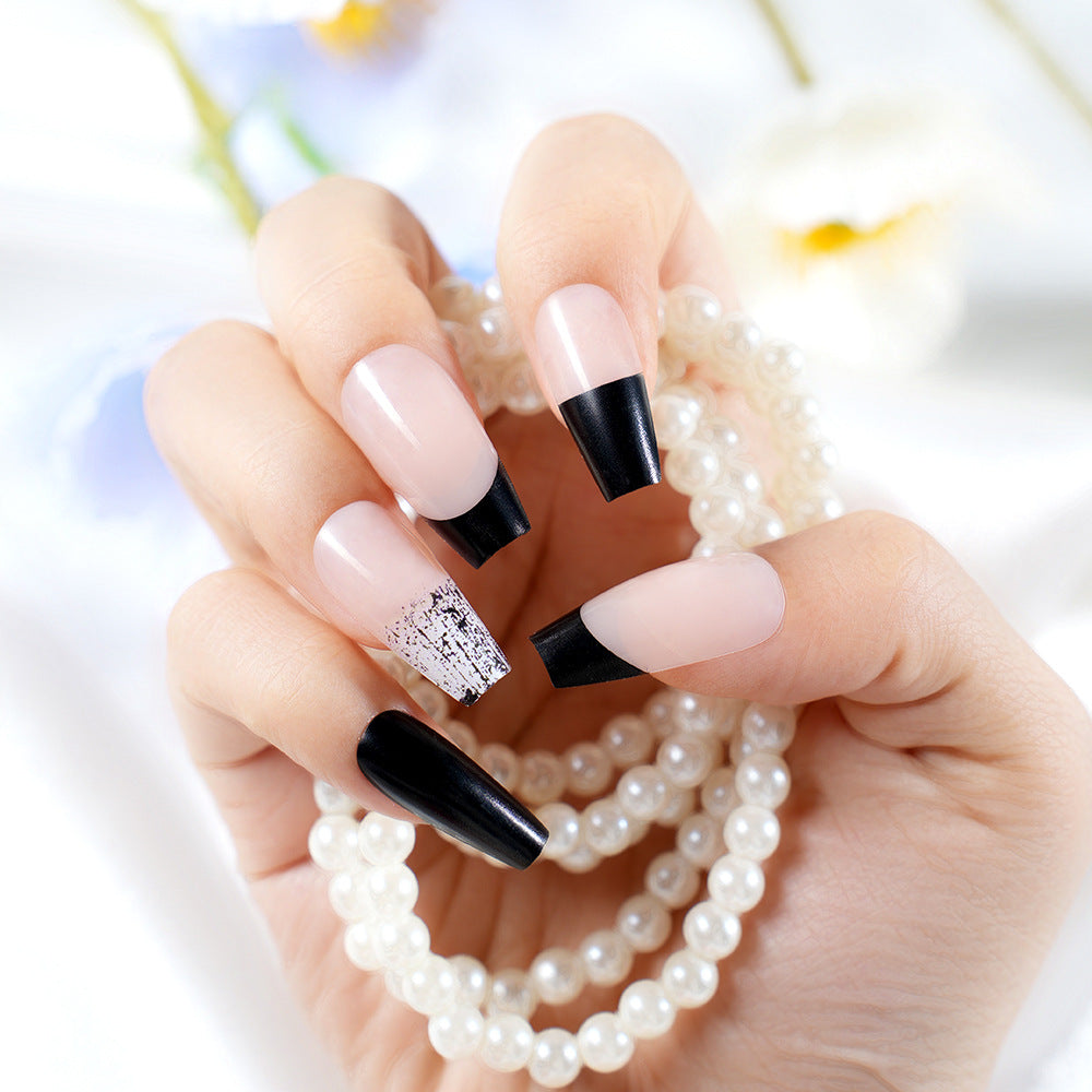 Stylish Long Coffin Press-On Nail Set Acalora