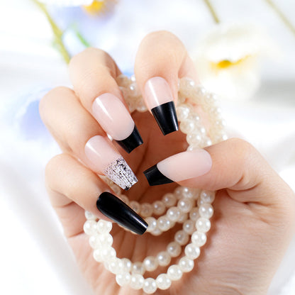 Stylish Long Coffin Press-On Nail Set Acalora