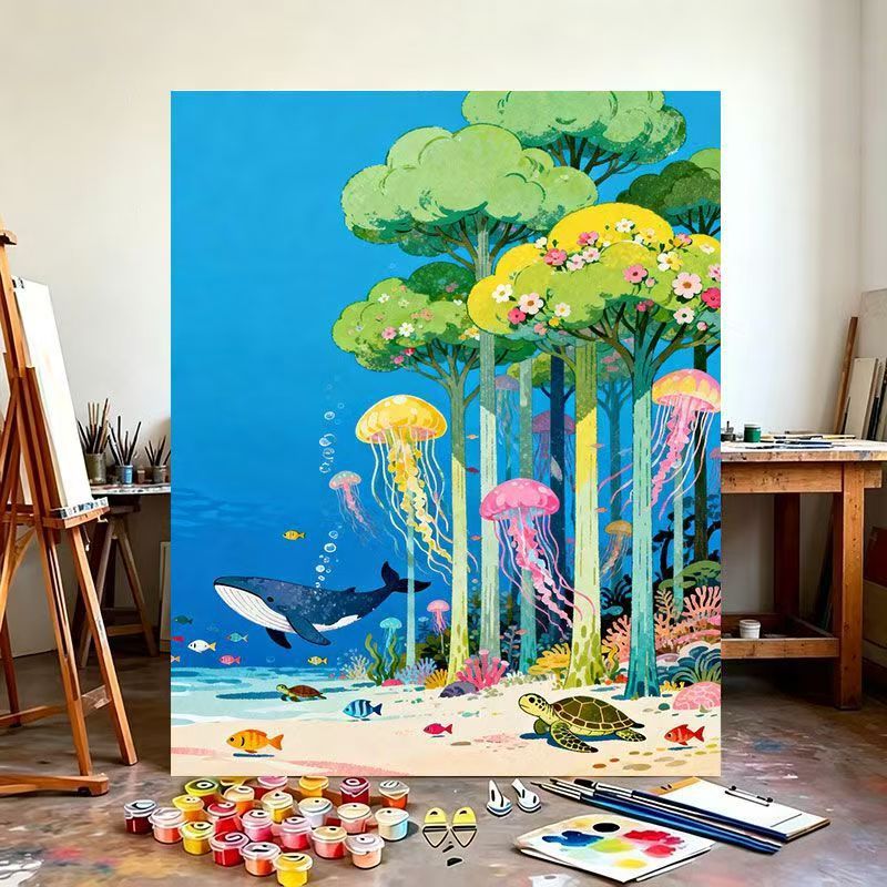 Underwater Fantasy Scene Canvas Art Print