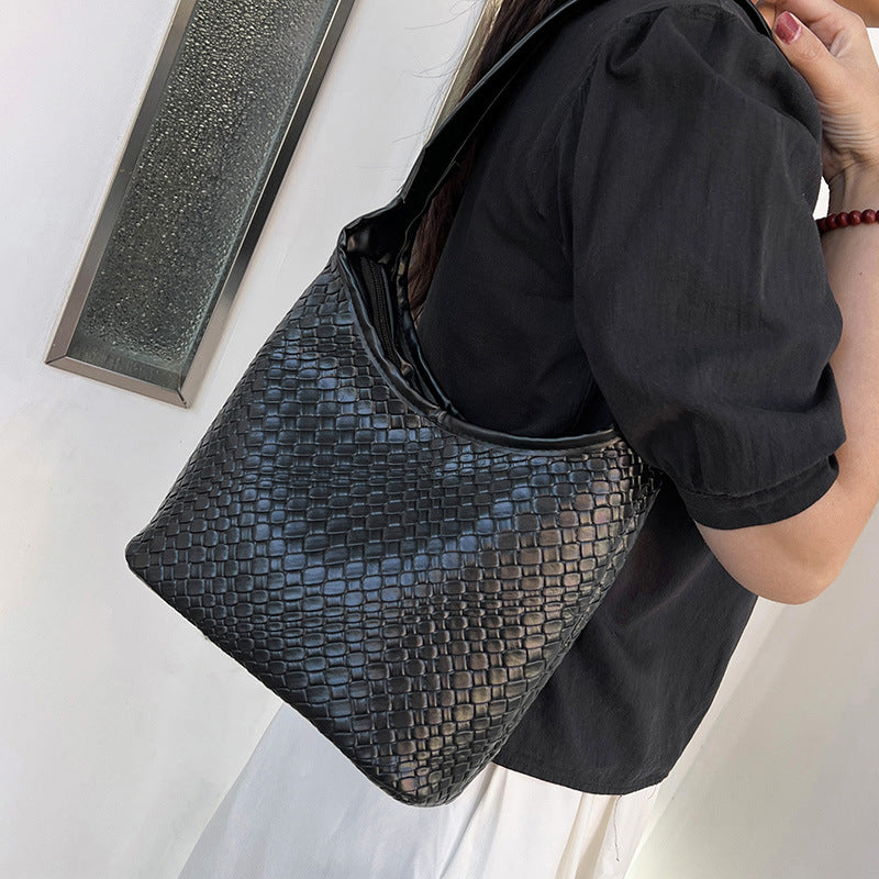 Textured Woven Hobo Bag Acalora