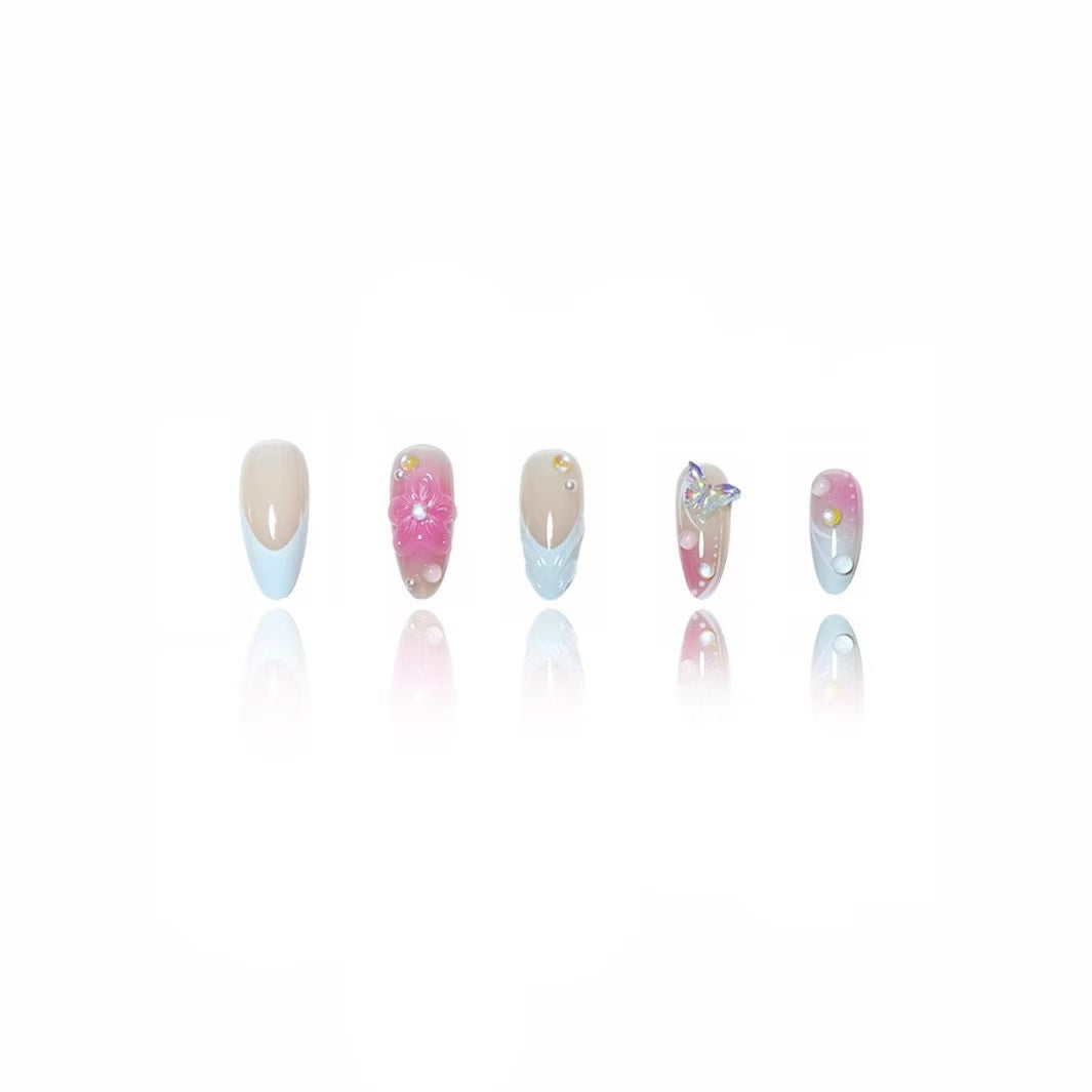 Premium Floral Art Press-On Nail Set Acalora