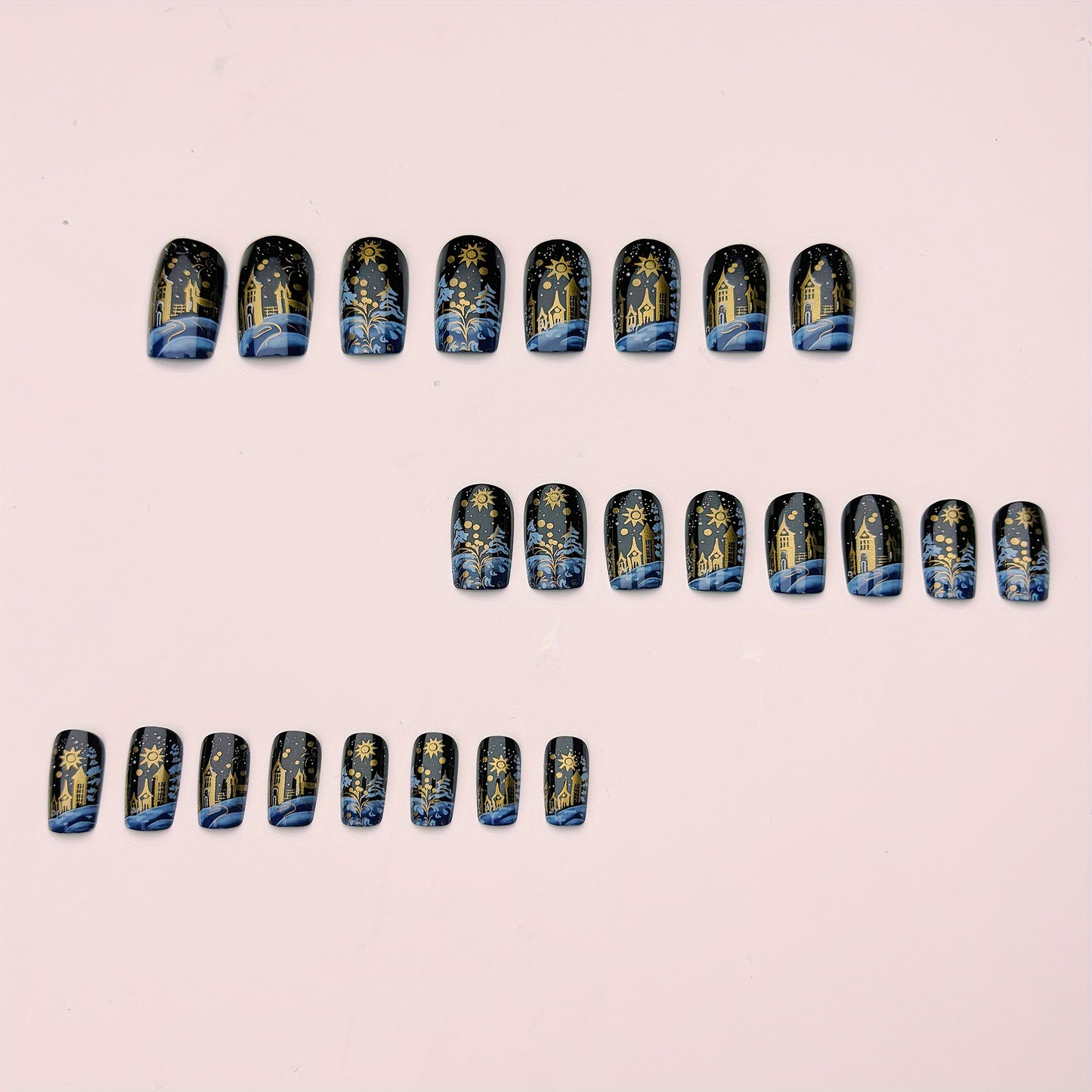 Festive Winter Scene Nail Art Acalora