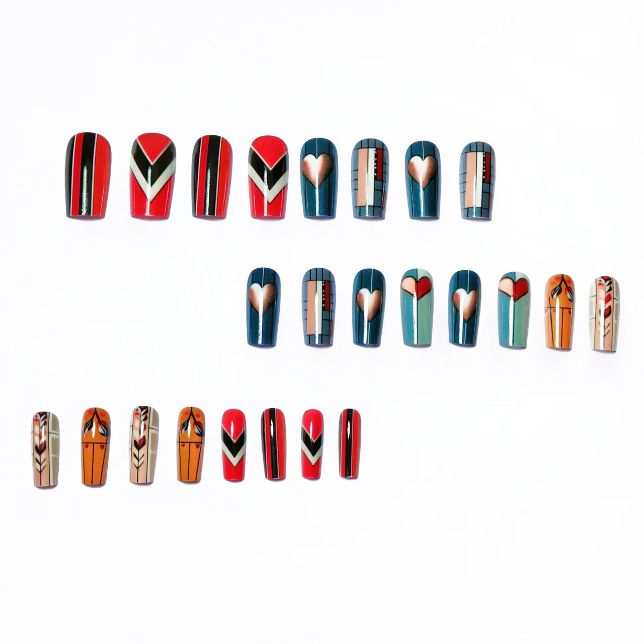 Artistic Heart-Inspired Nail Art Acalora
