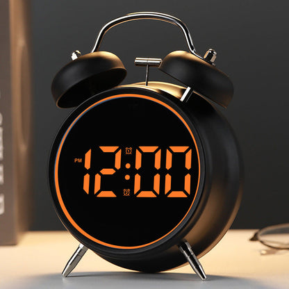 Digital alarm clock with alarm and temperature display