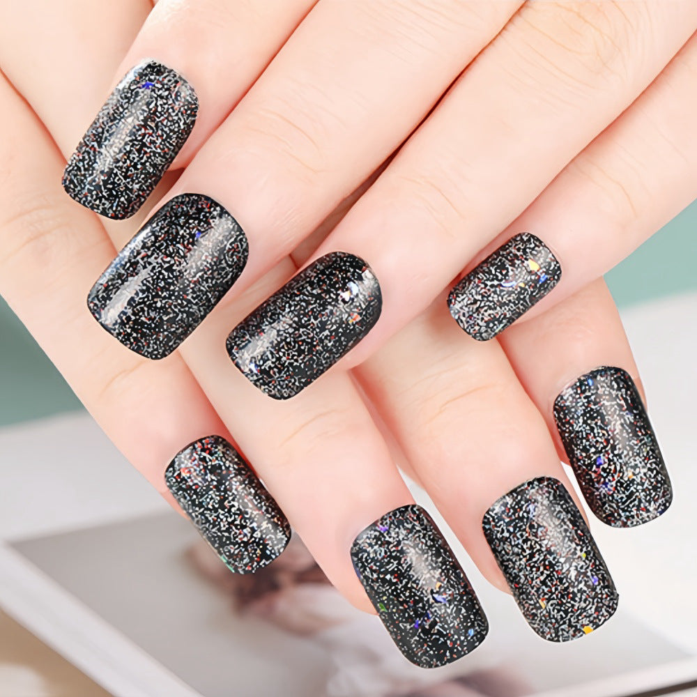 Shiny artificial nails with sparkling glitter Acalora