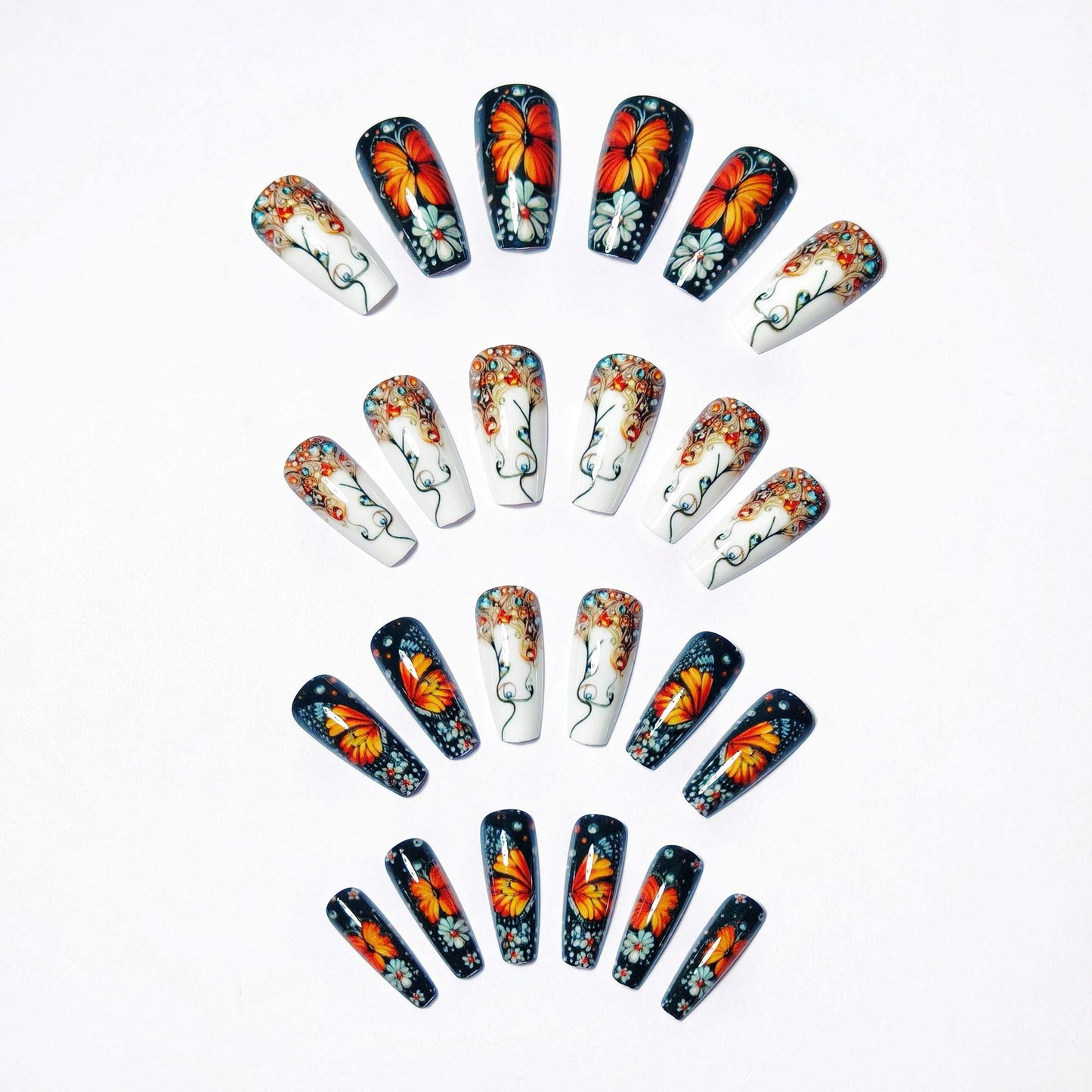 Intricate Butterfly Design Nail Art Acalora