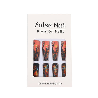 Creative Nail Art Set with Colorful Feather Designs Acalora