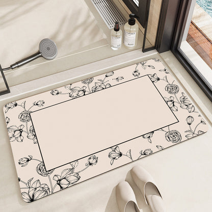 Floral Patterned Bathroom Mat Acalora