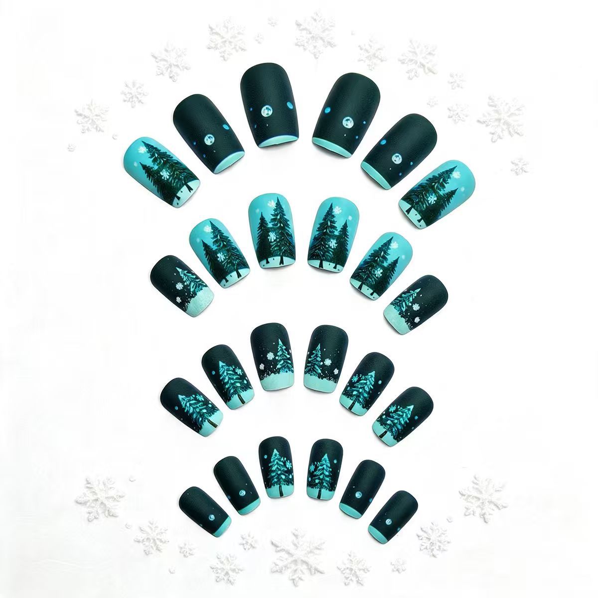 Winter Forest-Themed Nail Art Acalora