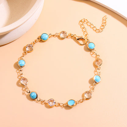 Elegant Beaded Charm Anklet Acalora
