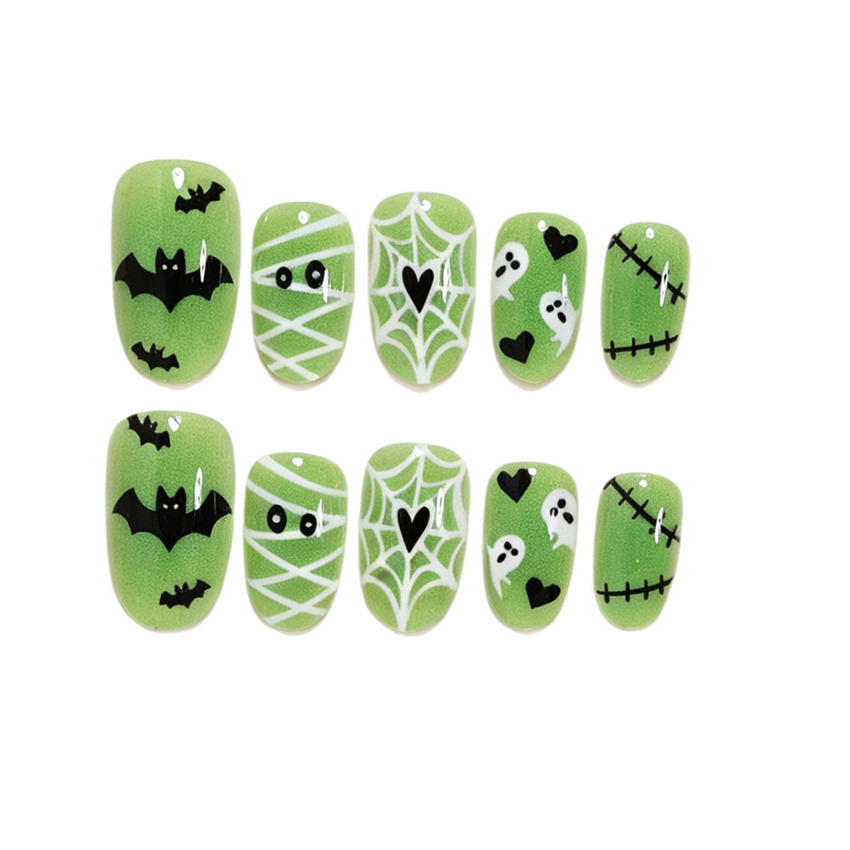 Whimsical Halloween-Themed Press-On Nail Art Set Acalora