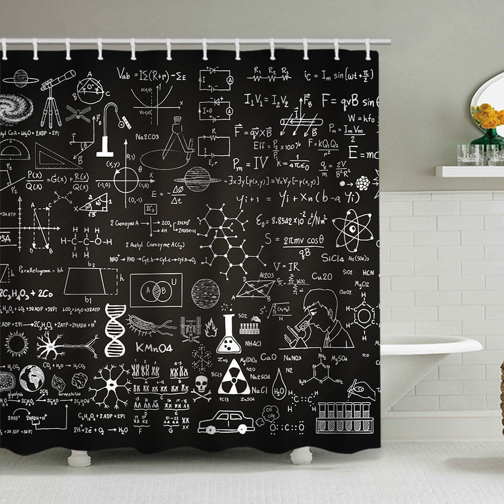 Shower Curtain with Scientific Equation Design
