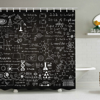 Shower Curtain with Scientific Equation Design