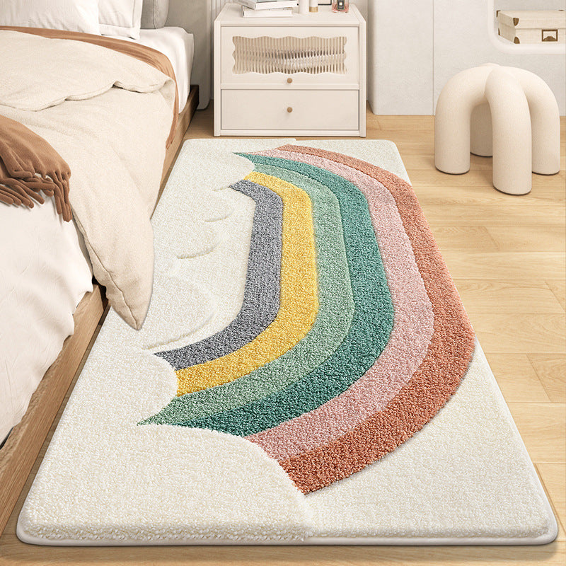 Textured Rainbow Bath Rug