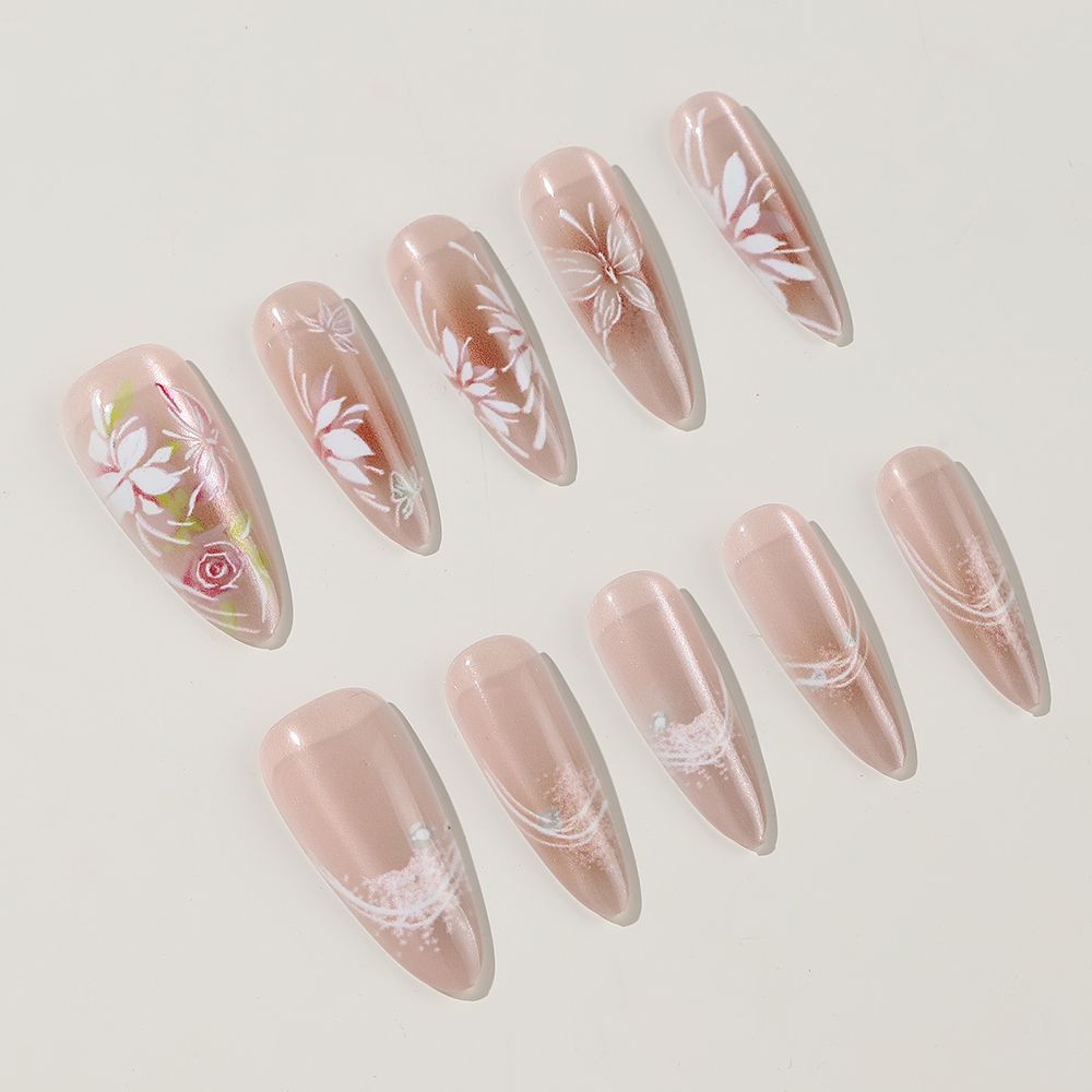 Floral-Inspired Press-On Nail Enhancements Acalora