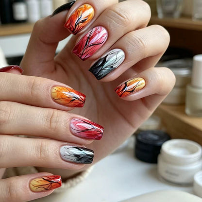Autumn Leaf-Inspired Nail Art Design Acalora