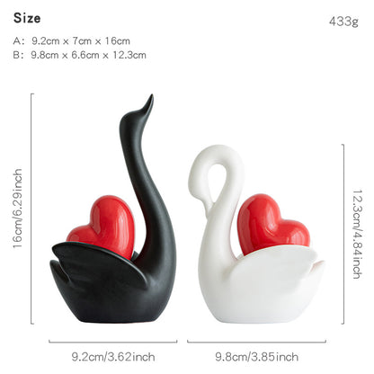 Elegant and romantic swans decorative figure Acalora