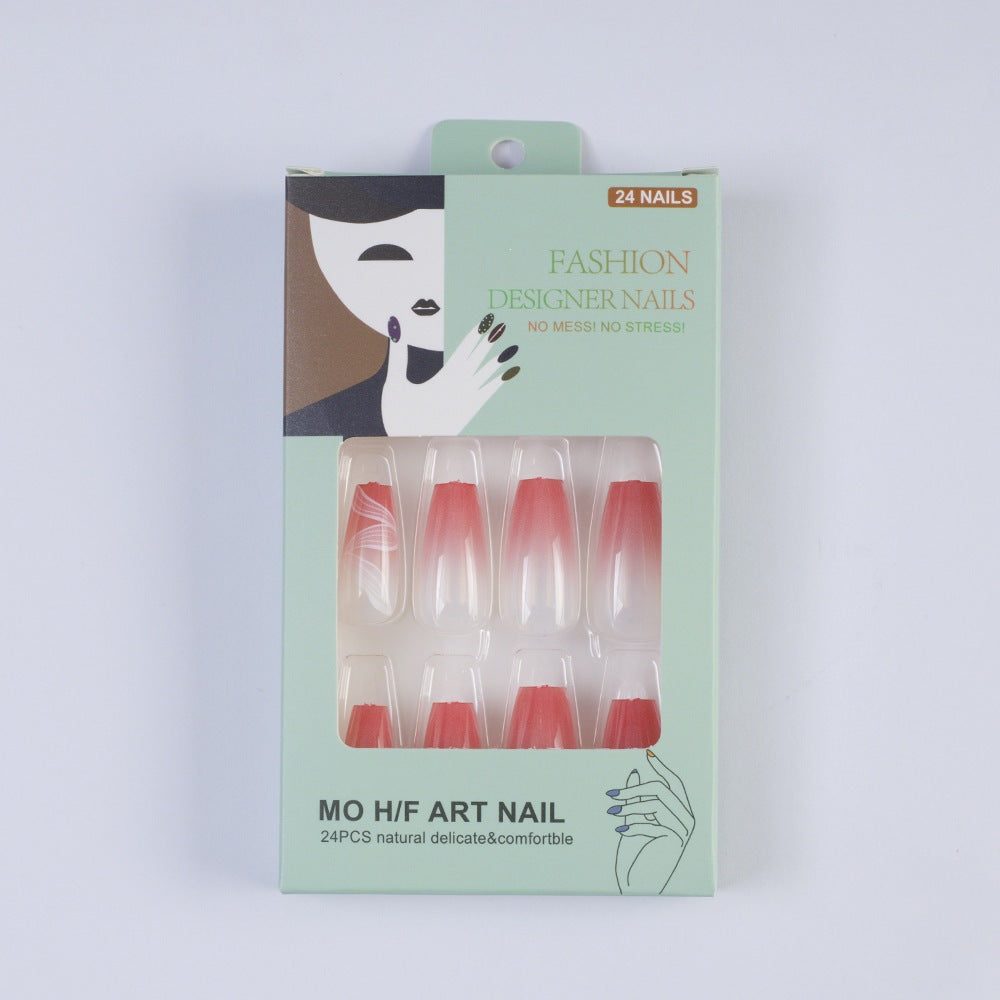 Art nails with elegant ombre and floral pattern Acalora