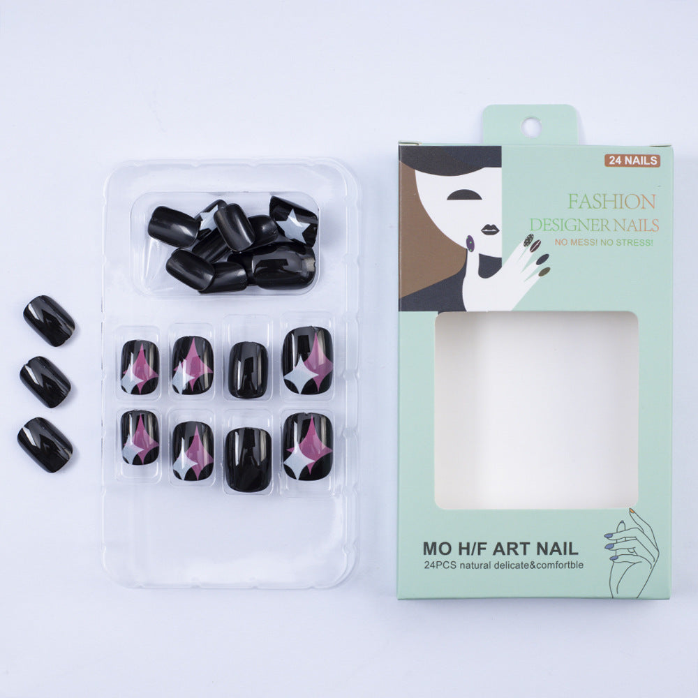 Artificial Nail Set with Modern Star Patterns Acalora
