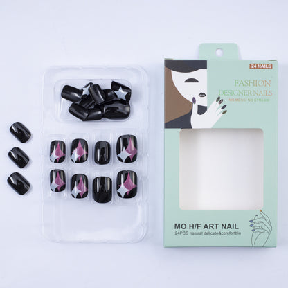 Artificial Nail Set with Modern Star Patterns Acalora