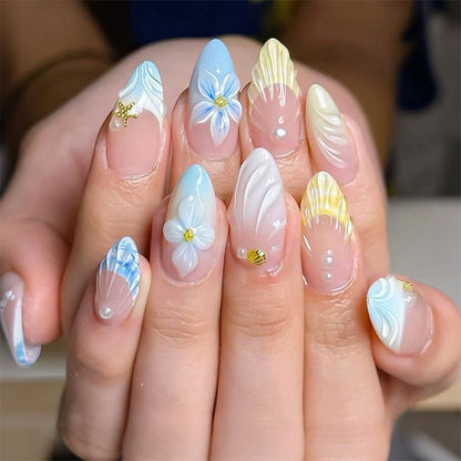 Artistic Floral Press-On Nails Acalora