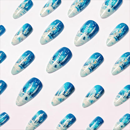 Winter-Themed Artistic Nail Art Acalora