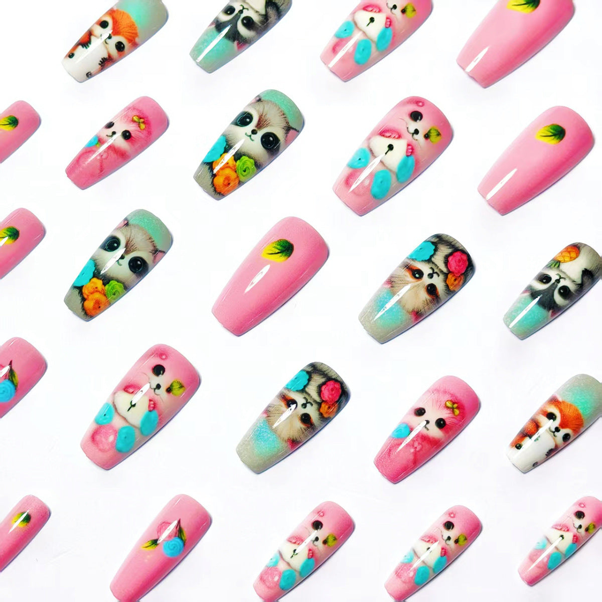 Playful 3D Animal Nail Art Acalora