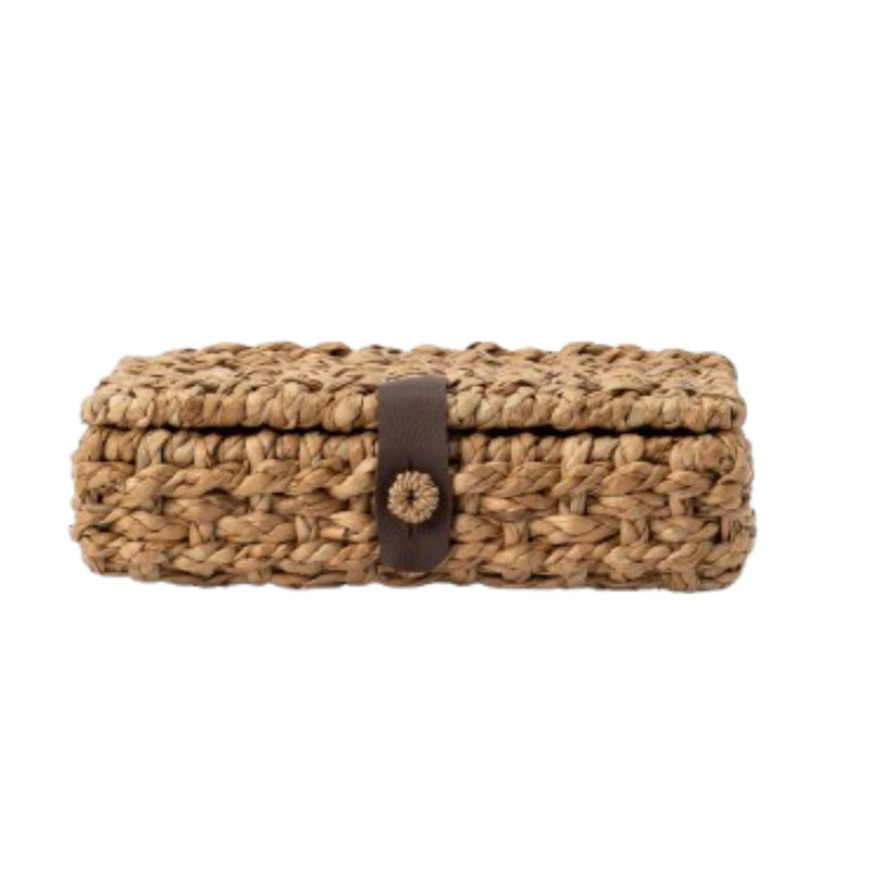 Handcrafted Storage Box Made of Braided Natural Material Acalora