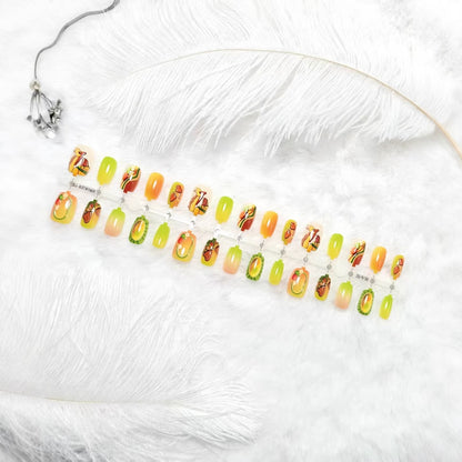 Artificial nails with fruit motifs Acalora
