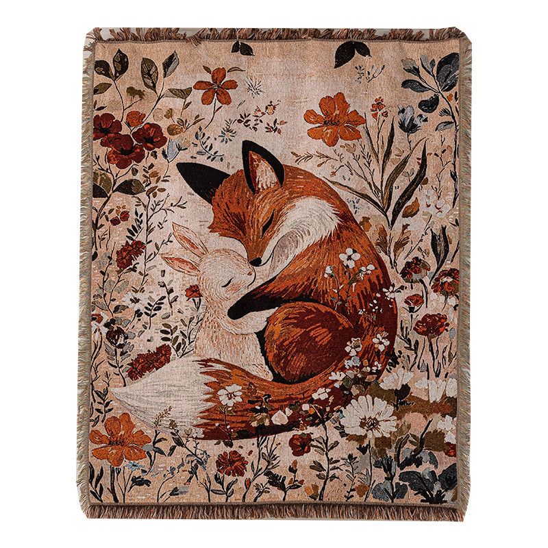Whimsical Animal Artwork Throw Blanket