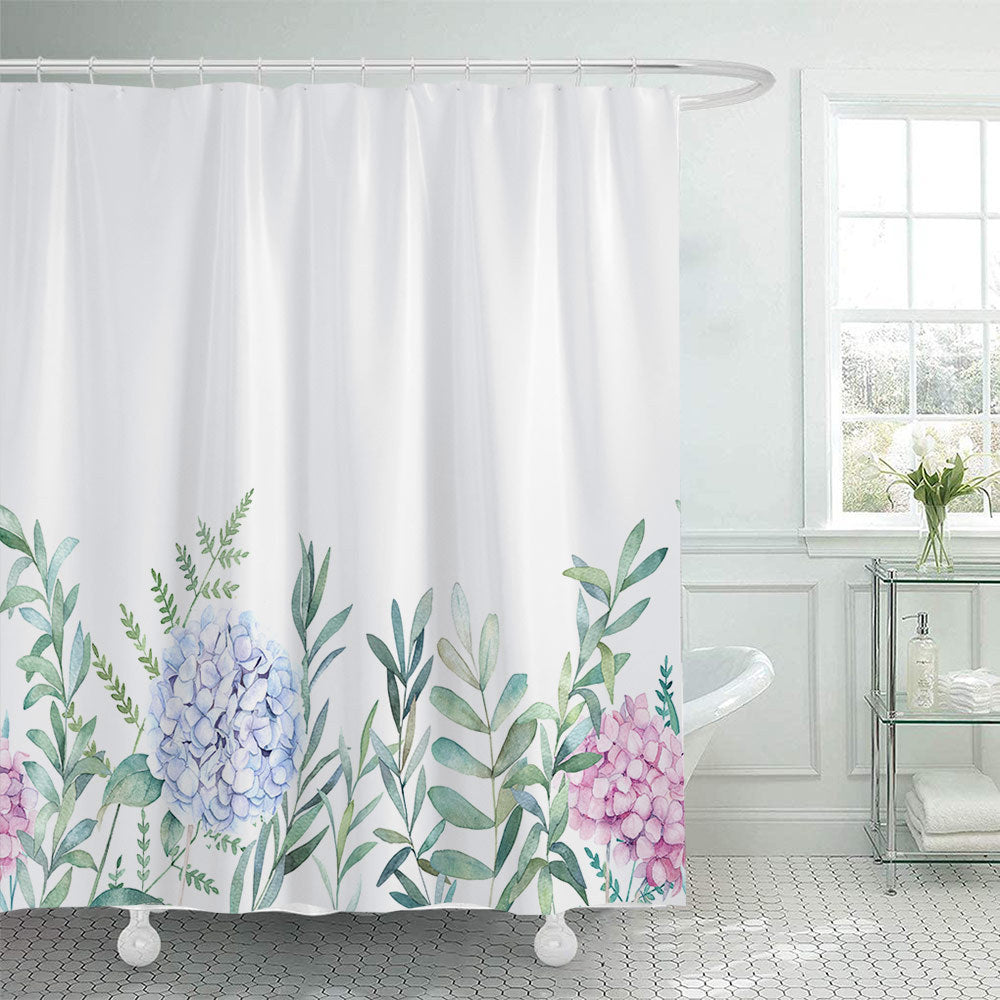Botanical Leaf Pattern Shower Curtain
