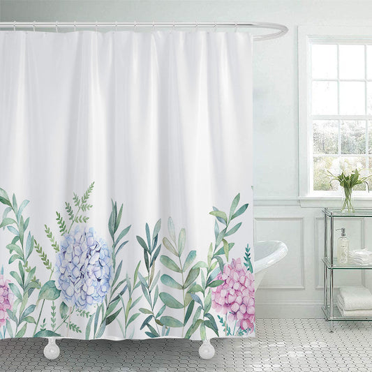 Botanical Leaf Pattern Shower Curtain