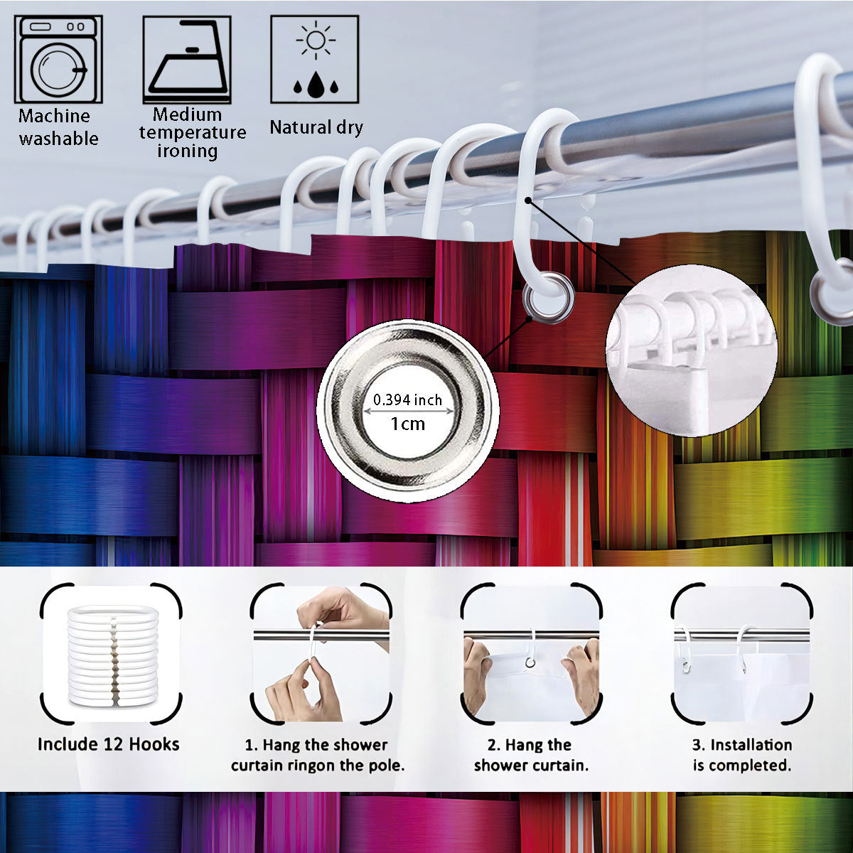 Digital Cube Pattern Bathroom Set