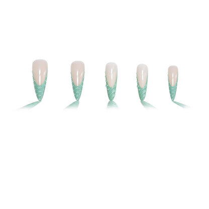 Extravagant Stiletto Press-On Nails with Artistic Shell Design Acalora