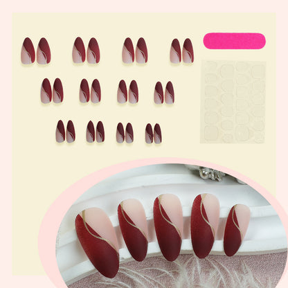 Stylish Press-On Nail Set with Elegant Curved Design Acalora