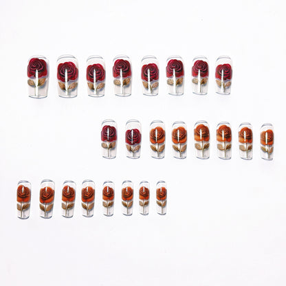 Artistic Rose-Design Nail Art Acalora