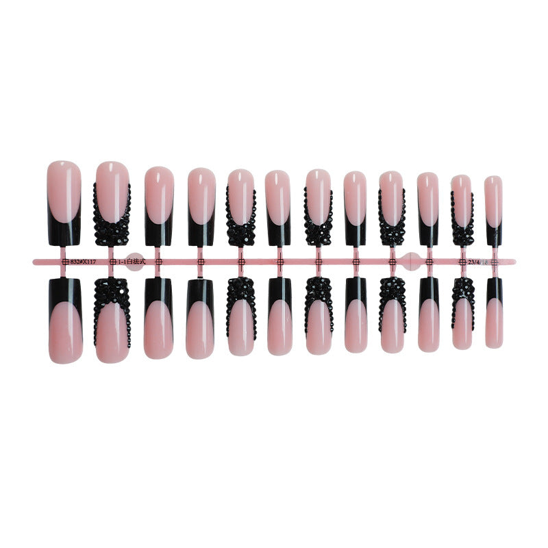 Elegant Nail Art Press-On Kit with Decorative Gem Accents Acalora