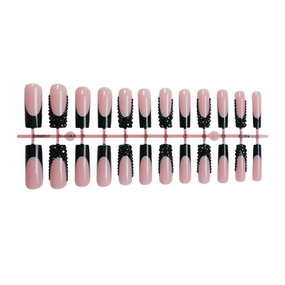 Elegant Nail Art Press-On Kit with Decorative Gem Accents Acalora